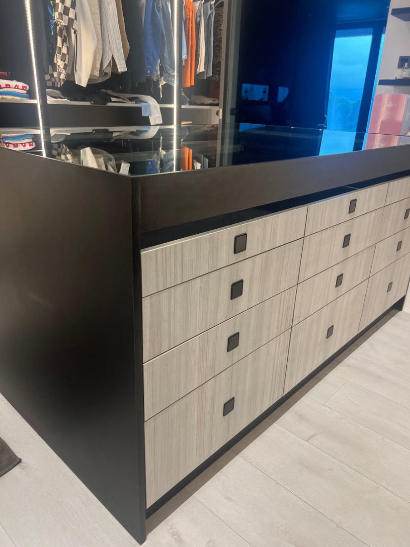 Closet island with drawers